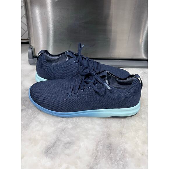 Travis Mathew Men’s Knit Sneakers SZ 10.5 Navy Aqua Sole Comfort casual Shoe main image 5